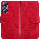 For Infinix Hot 20 Tiger Embossing Pattern Leather Phone Case(Red) - 1