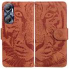 For Infinix Hot 20 Tiger Embossing Pattern Leather Phone Case(Brown) - 1