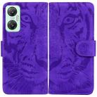 For Infinix Hot 20 5G Tiger Embossing Pattern Leather Phone Case(Purple) - 1