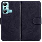 For Infinix Hot 20i Tiger Embossing Pattern Leather Phone Case(Black) - 1