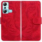 For Infinix Hot 20i Tiger Embossing Pattern Leather Phone Case(Red) - 1