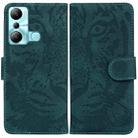 For Infinix Hot 20i Tiger Embossing Pattern Leather Phone Case(Green) - 1