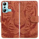 For Infinix Hot 20i Tiger Embossing Pattern Leather Phone Case(Brown) - 1