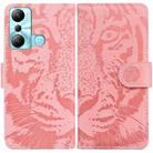 For Infinix Hot 20i Tiger Embossing Pattern Leather Phone Case(Pink) - 1