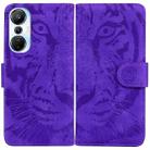 For Infinix Hot 20s Tiger Embossing Pattern Leather Phone Case(Purple) - 1