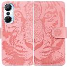 For Infinix Hot 20s Tiger Embossing Pattern Leather Phone Case(Pink) - 1