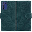 For Realme Q3S / Q3T / 9 SE / 9 5G Speed Tiger Embossing Pattern Leather Phone Case(Green) - 1