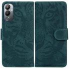 For Tecno Pova 4 Tiger Embossing Pattern Leather Phone Case(Green) - 1