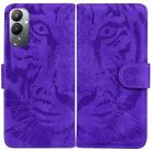 For Tecno Pova 4 Tiger Embossing Pattern Leather Phone Case(Purple) - 1