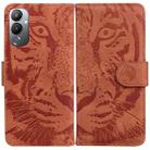 For Tecno Pova 4 Tiger Embossing Pattern Leather Phone Case(Brown) - 1