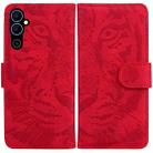 For Tecno Pova Neo 2 Tiger Embossing Pattern Leather Phone Case(Red) - 1