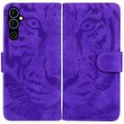 For Tecno Pova Neo 2 Tiger Embossing Pattern Leather Phone Case(Purple) - 1