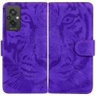 For Xiaomi Redmi 11 Prime 4G Tiger Embossing Pattern Leather Phone Case(Purple) - 1