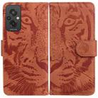 For Xiaomi Redmi 11 Prime 4G Tiger Embossing Pattern Leather Phone Case(Brown) - 1