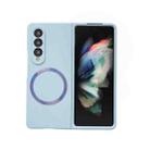 For Samsung Galaxy Z Fold3 5G Skin Feel MagSafe Magnetic Phone Case(Blue) - 1