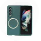 For Samsung Galaxy Z Fold4 Skin Feel MagSafe Magnetic Phone Case(Dark Green) - 1