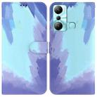 For Infinix Hot 20i Watercolor Pattern Leather Phone Case(Winter Snow) - 1