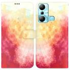 For Infinix Hot 20i Watercolor Pattern Leather Phone Case(Spring Cherry) - 1