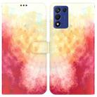 For Realme Q3S / Q3T / 9 SE / 9 5G Speed Watercolor Pattern Leather Phone Case(Spring Cherry) - 1