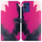 For Realme Q3S / Q3T / 9 SE / 9 5G Speed Watercolor Pattern Leather Phone Case(Berry) - 1