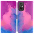 For Xiaomi Redmi 11 Prime 4G Watercolor Pattern Leather Phone Case(Purple Red) - 1