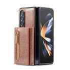 For Samsung Galaxy Z Fold4 5G DG.MING M3 Series Glitter Powder Card Bag Leather Case(Rose Gold) - 2