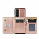 For Samsung Galaxy Z Fold4 5G DG.MING M3 Series Glitter Powder Card Bag Leather Case(Rose Gold) - 4