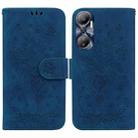 For Infinix Hot 20 Butterfly Rose Embossed Leather Phone Case(Blue) - 1