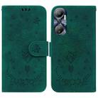 For Infinix Hot 20 Butterfly Rose Embossed Leather Phone Case(Green) - 1
