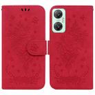 For Infinix Hot 20 5G Butterfly Rose Embossed Leather Phone Case(Red) - 1