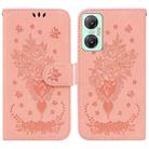 For Infinix Hot 20 5G Butterfly Rose Embossed Leather Phone Case(Pink) - 1