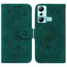 For Infinix Hot 20i Butterfly Rose Embossed Leather Phone Case(Green) - 1