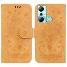 For Infinix Hot 20i Butterfly Rose Embossed Leather Phone Case(Yellow) - 1