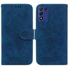 For Realme Q3S / Q3T / 9 SE / 9 5G Speed Butterfly Rose Embossed Leather Phone Case(Blue) - 1