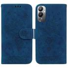 For Tecno Pova 4 Butterfly Rose Embossed Leather Phone Case(Blue) - 1