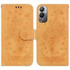 For Tecno Pova 4 Butterfly Rose Embossed Leather Phone Case(Yellow) - 1