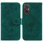 For Xiaomi Redmi 11 Prime 4G Butterfly Rose Embossed Leather Phone Case(Green) - 1