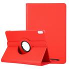 For Huawei Matepad 10.4 Litchi Texture Horizontal Flip 360 Degrees Rotation Leather Case with Holder(Red) - 1