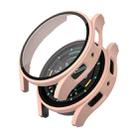 For Samsung Galaxy Watch 5 44mm Frosted PC + Tempered Film Integrated Watch Protective Case (Pink) - 1