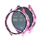 For Samsung Galaxy Watch4 40mm Single Row Diamond Electroplated PC+Tempered Film Watch Case(Pink) - 1