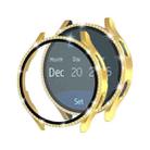 For Samsung Galaxy Watch4 40mm Single Row Diamond Electroplated PC+Tempered Film Watch Case(Gold) - 1