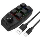USB Wired RGB Custom Mechanical Keyboard 6 Keys 1 Knob Programming Gaming Keypad(Black) - 1