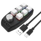 USB Wired RGB Custom Mechanical Keyboard 6 Keys 1 Knob Programming Gaming Keypad(White) - 1