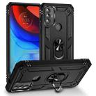 For Motorola Moto G Play 2023 Shockproof TPU + PC Phone Case with Holder(Black) - 1