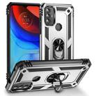 For Motorola Moto G Play 2023 Shockproof TPU + PC Phone Case with Holder(Silver) - 1