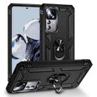 For Xiaomi 12T / 12T Pro Shockproof TPU + PC Phone Case with Holder(Black) - 1