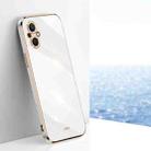 For OPPO A96 XINLI Straight 6D Plating Gold Edge TPU Phone Case(White) - 1