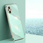 For OPPO A96 XINLI Straight Edge 6D Electroplate TPU Phone Case(Mint Green) - 1