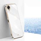 For OPPO A17k XINLI Straight 6D Plating Gold Edge TPU Phone Case(White) - 1