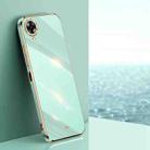 For OPPO A17k XINLI Straight Edge 6D Electroplate TPU Phone Case(Mint Green) - 1